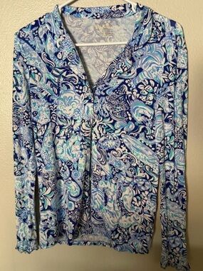 Lilly Pulitzer Animal Print Button Front Pajama Top Women’s XXS Preppy Sleepwear